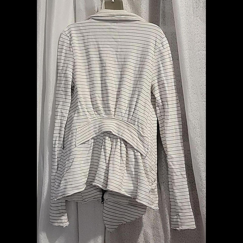 We the Free, 100% Cotton Ebb Flow French Terry Striped Zip Cardigan Size Medium - Picture 6 of 9